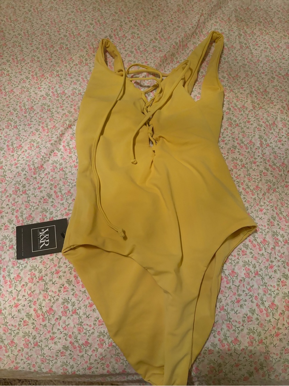 Young & Reckless Yellow Scoop Swim Top